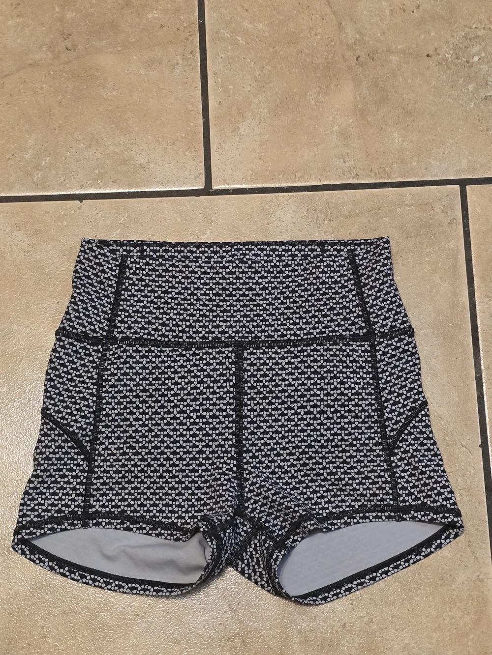lululemon athletica Black & White Micro-Pattern High-Rise Athletic Shorts